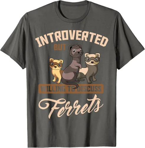 Vista 111 de Camiseta para amantes de los animales de los hurones, Negro, S