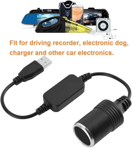 Vista 5 de USB A macho a 12 V encendedor de cigarrillos de coche hembra convertidor de corriente USB a encendedor de cigarrillos convertidor