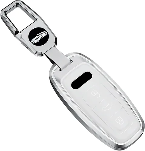 Vista 10 de ontto Carcasa ligera y duradera para llave de automóvil, funda de metal para llave de automóvil, protector de llave de resina compatible con Audi A3