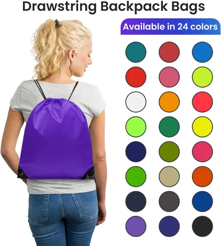 Vista 2 de DPEI 72Pcs Drawstring Backpack Bag Drawstring Gym Bags Bulk,Sport Bag, 24