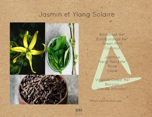 Vista 4 de 100 BON Solaire - Fragancia floral orgánica 100% natural con bergamota, jazmín, ylang-ylang, menta y coco para mujeres y hombres, 0.5 onzas líquidas