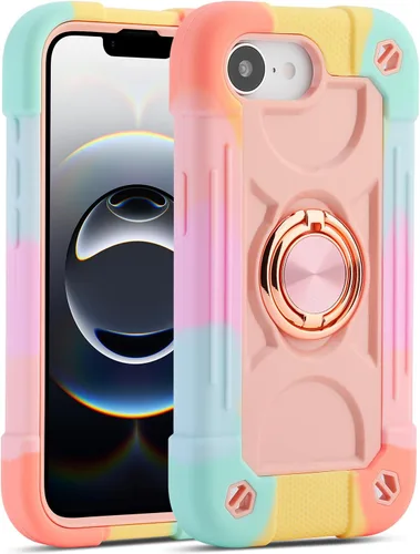 Vista 96 de MARKILL Funda compatible con iPhone 14 Pro de 6.1 pulgadas con soporte de anillo integrado, protección contra caídas de grado militar, carcasa Palta