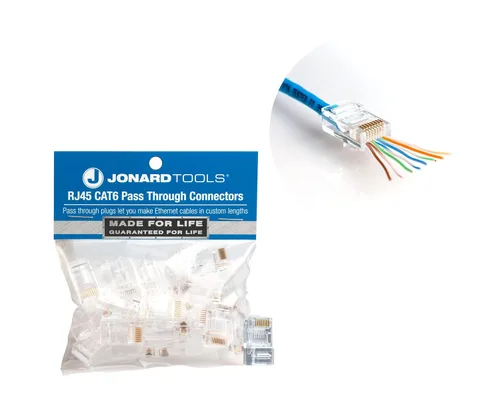 Vista 9 de Jonard Tools Conectores de paso RJ45-525 CAT5e RJ45 para cables de red (paquete de 25)