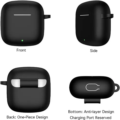 Vista 6 de USTIYA Funda para Huawei Freebuds SE 3 / Se 2 Gen Funda protectora de silicona con cubierta de llavero (negro)