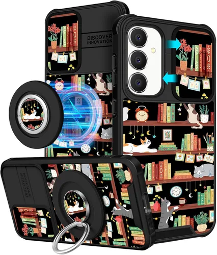 Vista 29 de Funermei Funda para teléfono Samsung Galaxy A15 5G - [2 en 1] Funda para teléfono de mujeres lindas chicas, diseño femenino de mariposa negra