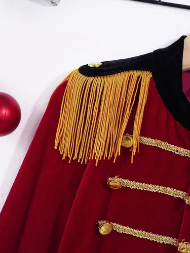 Vista 5 de easyforever Chaqueta de manga larga con borlas y cremallera frontal para niños y niñas, uniforme de banda de marcha, disfraz de mayorette