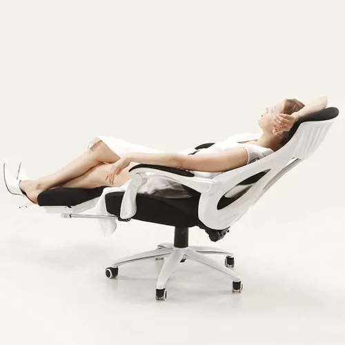 Vista 3 de Silla ergonómica de malla ejecutiva de respaldo alto, con soporte lumbar ajustable, reposacabezas y reposabrazos