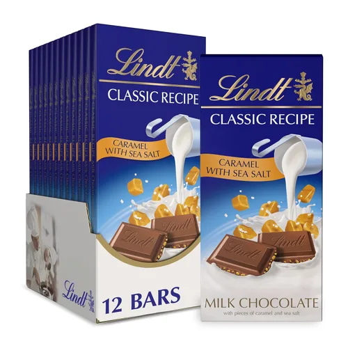 Vista 5 de Lindt CLASSIC RECETE Barra de caramelo de chocolate con leche de avellana, 4.4 onzas, paquete de 12