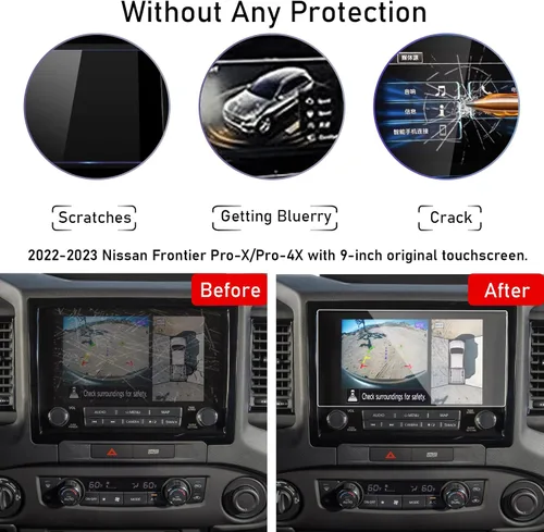 Vista 3 de TTCR-II Protector de pantalla compatible con Nissan Frontier 2022-2024 de 9 pulgadas, para Frontier Pro-x/Pro-4x 2022-2024 Protector de pantalla