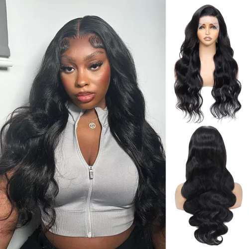 Vista 32 de ALHER Short Bob Wig Human Hair Small Cap Lace Front Wigs Straight, 13X4 Transparent Lace Frontal Wigs 180% Density for Women, Natural Color, Cap