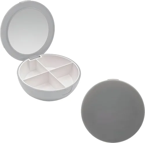 Vista 10 de EZY DOSE Pastillero de farmacia de bolsillo rígido, con bolsa con cremallera, diseño fácil de usar, portátil y perfecto para el uso diario, 8 Negro