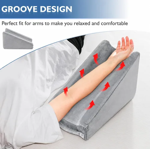 Vista 2 de Almohada de elevación de brazo, almohada de elevación de cuña de brazo excelente, almohada ergonómica de apoyo para codo para dormir, almohadilla