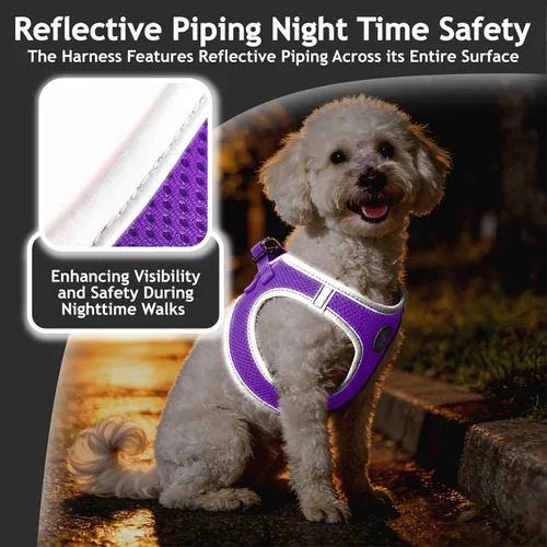 Vista 6 de Kruz - Arnés para perro (pecho de 13.5 a 14 pulgadas, peso de 4 a 6 libras) Athletica chaleco ajustable resistente sin estrangulamiento para perros