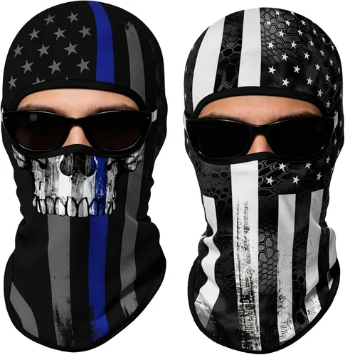 Vista 14 de Pasamontañas 3D, máscara de cara completa, resistente al viento, máscara de esquí con calavera táctica para motocicleta, ciclismo, Halloween 4