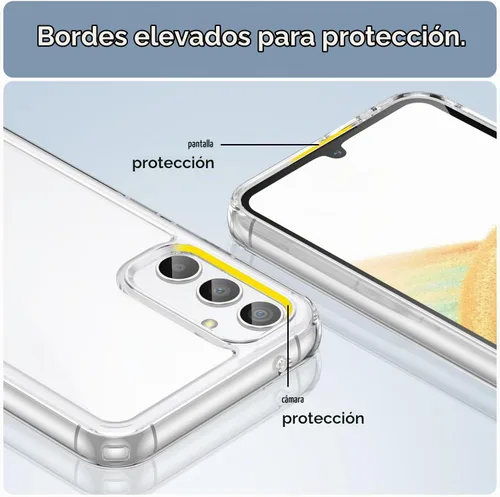 Vista 5 de Funda para Samsung A34 5G, Samsung Galaxy A34 5G, con protector de pantalla de vidrio templado, 4 bolsas de aire integradas, no amarillea, funda