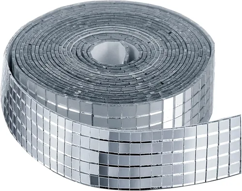 Vista 8 de SATINIOR 3000 piezas de azulejos de espejo de bola de discoteca autoadhesivos para manualidades, adhesivos pequeños de bola de discoteca de 5 x 5