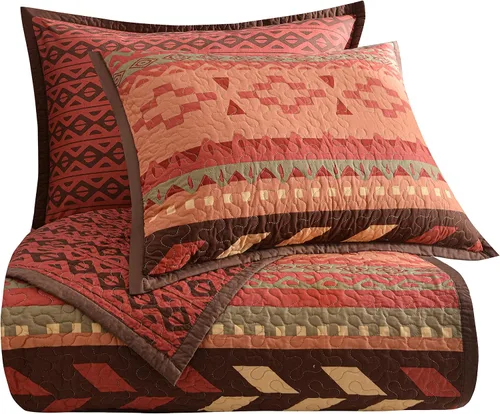 Vista 3 de Paseo Road Broken Arrow - Juego de edredón de 2 piezas con funda de almohada, juego de ropa de cama azteca individual, ropa de cama tribal