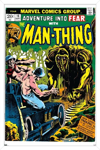Vista 13 de Trends International Marvel Comics: Man-Thing #16 - Póster de pared, 22.4 pulgadas de largo x 14.7 pulgadas, versión enmarcada en madera de granero