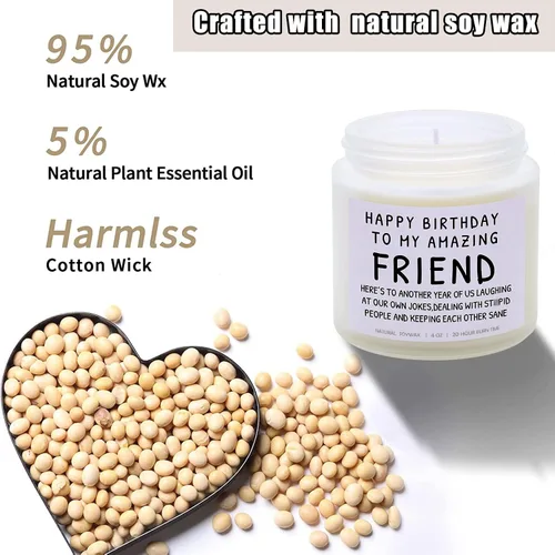 Vista 3 de Regalos de feliz cumpleaños para amigos y mejores amigos – Regalo divertido y de vela de lavanda para mamá, Navidad y día de la madre