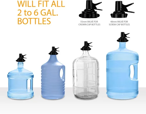 Vista 6 de Brio Botella de agua de 5 galones, dispensador de bebidas, enfriador de almacenamiento, soporte plegable sin BPA, soporte de estante de acero