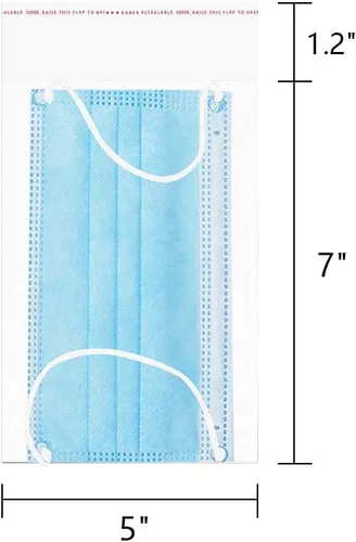 Vista 2 de Bolsas de celofán autosellantes de 5 x 7, 200 bolsas de celofán transparentes autoadhesivas de 1 mil, bolsas de plástico OPP para galletas