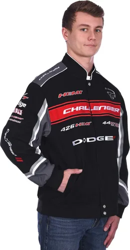 Vista 2 de JH DESIGN GROUP Dodge Challenger - Chaqueta de sarga de algodón bordada para hombre
