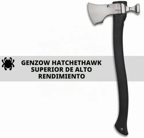 Vista 4 de Spyderco Genzow HatchetHawk Utility Tomahawk con cabeza de acero resistente 5160 y mango de aluminio de polipropileno de 15.82 pulgadas, incluye