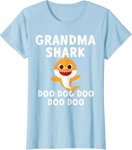 Vista 4 de Pinkfong Camiseta oficial Grandma Shark Negro