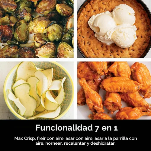 Vista 4 de Ninja Freidora de aire EzView Max XL, capacidad de 5.5 cuartos de galón, 7 funciones: Max Crisp, Air Roast, Bake, Reheate, Deshidrate y más, hasta