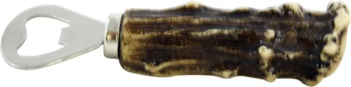 Vista 4 de Pine Ridge Abrebotellas magnético con mango de asta de ciervo – cuernos sintéticos bellamente pintados a mano y hechos a mano para abridor de nevera