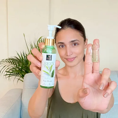 Vista 6 de Good Vibes Green Tea Face Wash Anti acné Limpieza profunda Antioxidantes Rico Limpiador Facial para todo tipo de piel Natural, sin parabenos ni