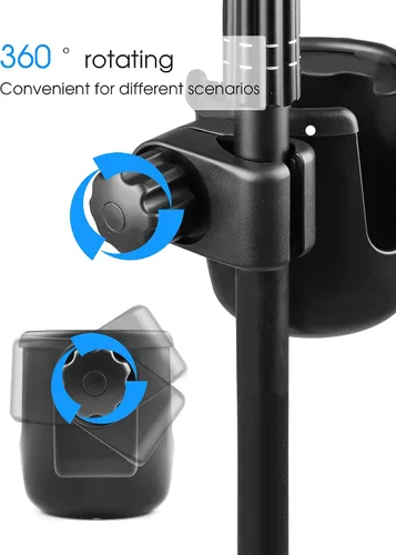 Vista 5 de Mr.Power Soporte para micrófono con soporte para teléfono, soporte universal 2 en 1 para soporte de música, pluma
