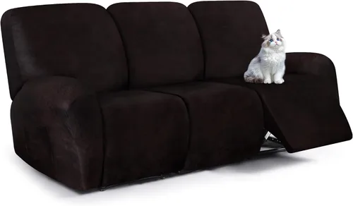 Vista 44 de ANARACHON Fundas para sillas reclinables con aspecto de cuero, funda elástica de 4 piezas, funda suave para silla reclinable, protector de muebles