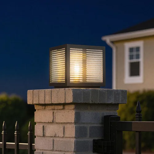 Vista 9 de Luces solares para postes al aire libre, 7.9 pulgadas, luz cuadrada de columna grande con control remoto [S] 7.9"×6.3