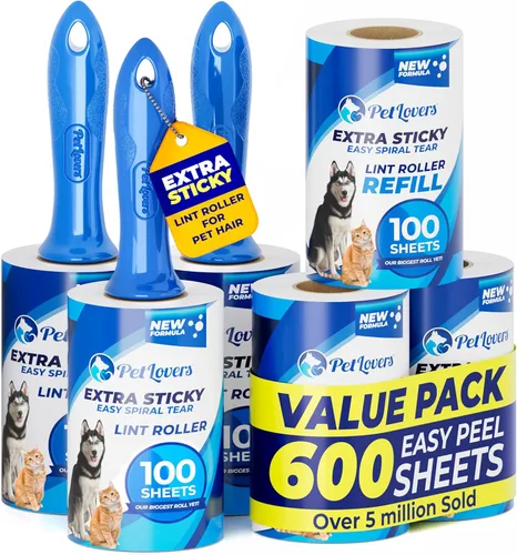 Vista 18 de PetLovers Juego de Rodillos de Pelusa Extra Adhesivos de Gran Valor para la Eliminación de Pelo de Mascotas, Removedor de Pelusa para Perros y Gatos