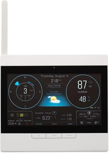 Vista 9 de AcuRite Atlas Home Estación meteorológica Pantalla de alta definición para temperatura, humedad, velocidad del viento, dirección del viento, Gris