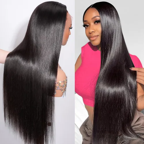 Vista 11 de Hermosa - Pelucas de cabello humano con encaje frontal HD de 13 x 4 pulgadas, prearrancadas con cabello de bebé, densidad 180, transparente, 9A