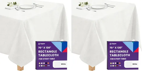 Vista 108 de Gee Di Moda - Mantel rectangular de 60 x 84 pulgadas – Mantel rectangular de poliéster lavable para mesa de 5 pies