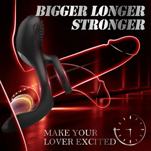 Vista 4 de Linsecn Anillo Vibrador para el Pene para Parejas Juguetes Sexuales - Vibrador de Anillo para el Pene con 10 Modos de Vibración, Estimulador