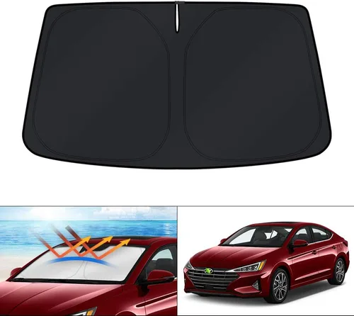 Vista 215 de KUST - Parasol plegable para parabrisas para BMW X1 E84, accesorios 2011 2012 2013 2014 2015, protector de visera de sol ajustable que bloquea