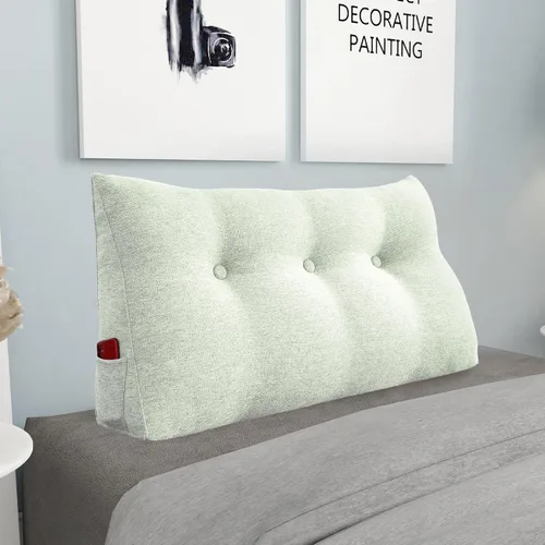 Vista 46 de Almohada de cuña acolchada de 8 libras para cabecero, posicionador corporal en forma de triángulo, almohada de lectura para la cama, almohada