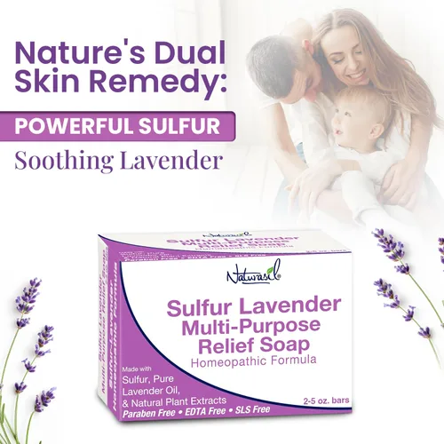 Vista 8 de Azufre lavanda Jabón por Naturasil 4 oz Itchy Skin, Bug Bites & Blemishes Naturally Derived Oils Gentle Daily Cleansing for Adults & Children