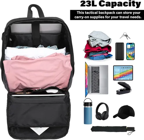 Vista 2 de MOSISO Mochila táctica de 23L con enfriador aislado en la parte inferior, mochila militar de 3 días, mochila militar de 3 días, mochila militar