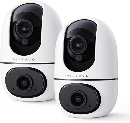 Vista 9 de virtavo Cámara WiFi de Seguridad XD1 para Interiores, No Requiere Suscripción, Monitor de Bebé y Cámara para Mascotas PTZ de Lente Dual 360°