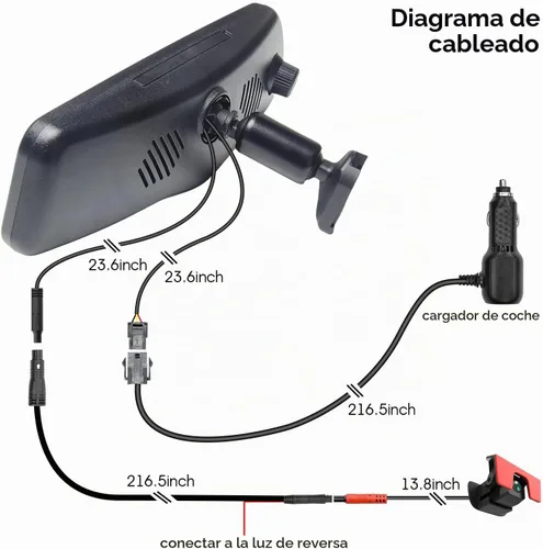 Vista 7 de KBD Cámara de espejo retrovisor OEM para automóvil con SD, frontal de 2K y trasera de 1080P de 9.66'' con cámara de respaldo, pantalla táctil
