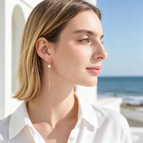 Vista 4 de Aretes trepadores de estrella dorada y explosión solar - AllenCOCO Aretes trepadores para mujeres, chapados en oro de 14K, poste de plata 925