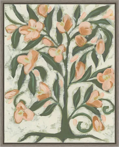 Vista 13 de Amanti Art Lienzo enmarcado para pared, 20 x 16 pulgadas, flores de durazno folclórico, por June Erica Vess, lienzo enmarcado para pared, obras