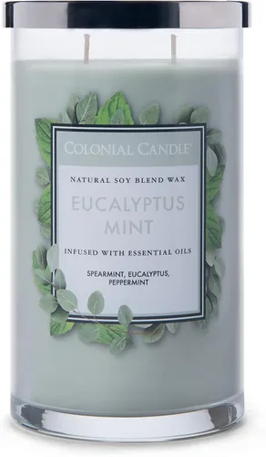 Vista 31 de Colonial Candle - Vela perfumada de frasco con aroma a agua de coco, colección clásica de cilindros, 2 mechas, azul, 19 onzas - hasta 120 horas