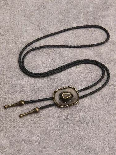 Vista 241 de Jeilwiy Corbata de bolo para hombre, corbata de vaquero occidental, collar de corbata de bolo dorado, corbata de cuero, corbata de Halloween