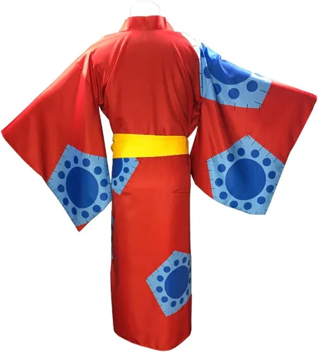 Vista 5 de Roronoa Zoro Luffy Kimono de una pieza para cosplay de anime de Wano Country Luxury Cape Robe Halloween